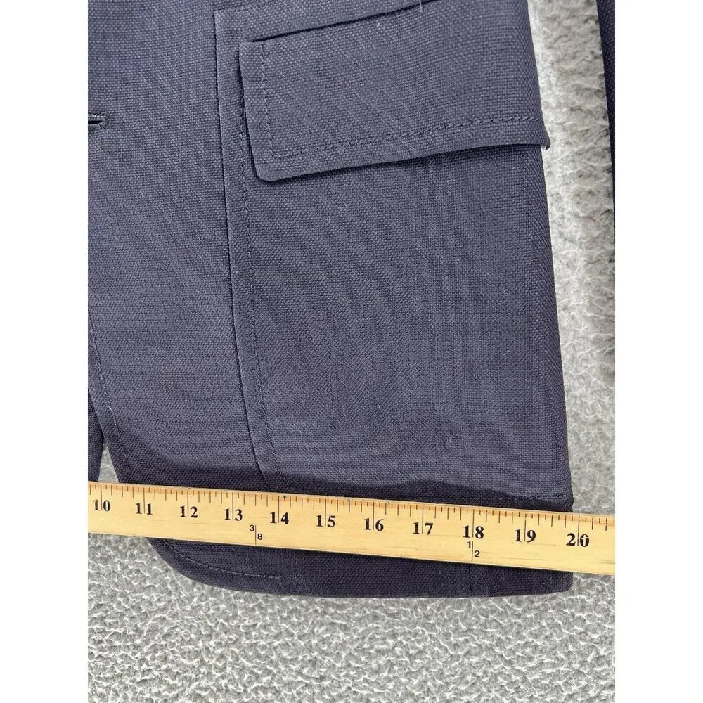 Hart Schaffner Marx‎ Blazer 40R Jack Nicklaus Sports Coat Blue Knit Emblem READ